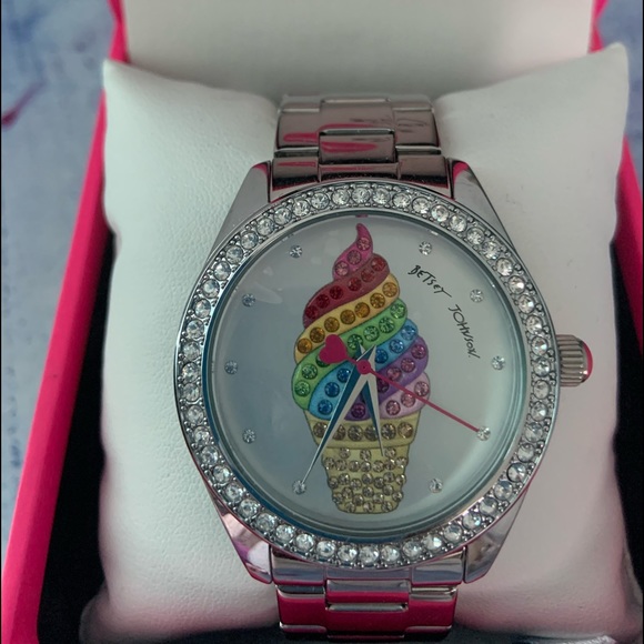 Betsey Johnson Accessories - Betsey Johnson Rainbow Cone Watch Silver